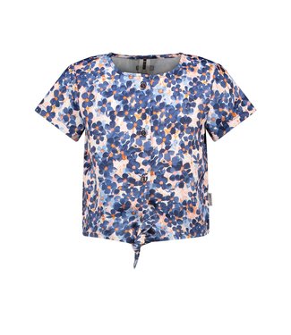 B.Nosy Meisjes blouse met knoop - Floral AOP