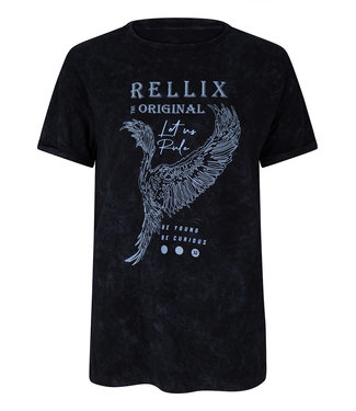 Rellix Meisjes t-shirt vogel - Zwart