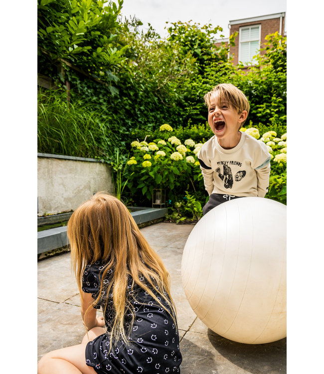 Frankie & Friends Meisjes jurk - Beagle - Print zwart/wit