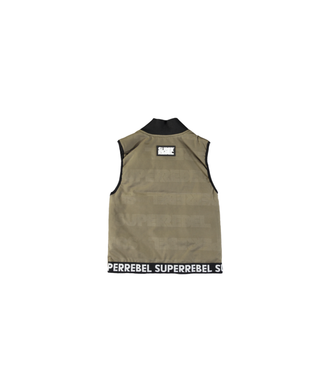 SUPERREBEL Jongens bodywarmer softshell Reef - Army groen