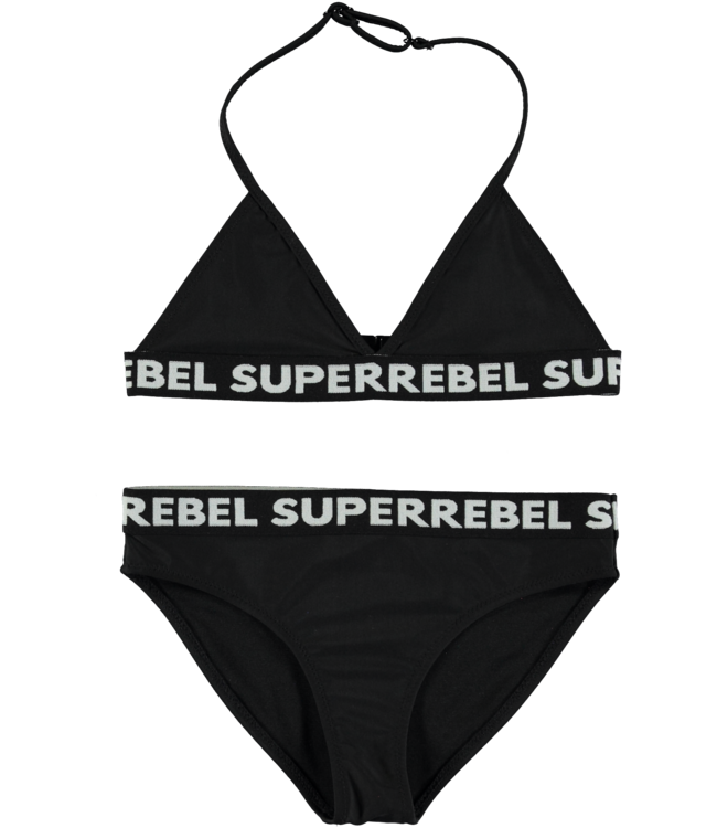 SUPERREBEL Meisjes bikini triangel Isla - Zwart