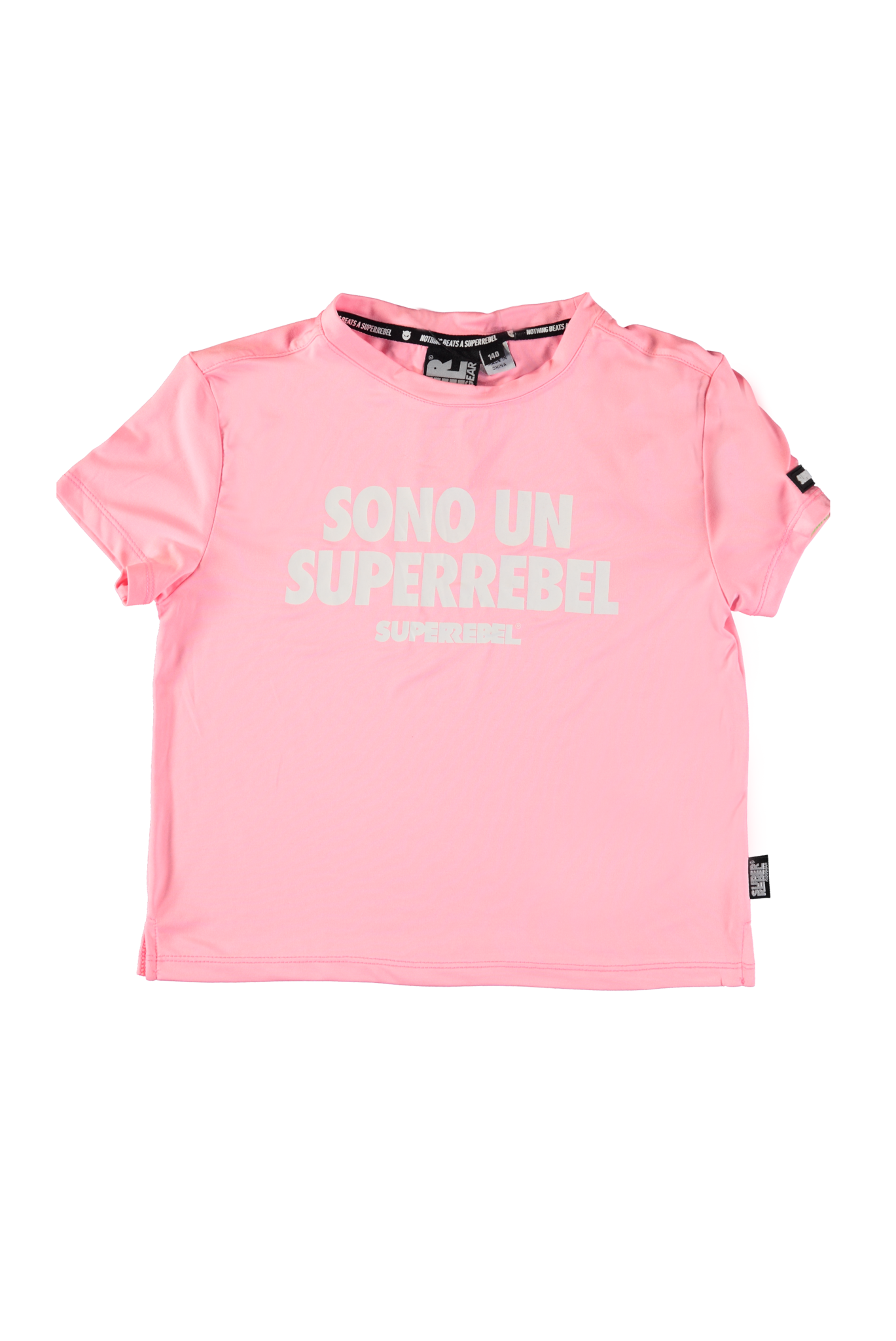 SUPERREBEL Meisjes t-shirt Benica - Fluo zalm SUPERREBEL Meisjes t-shirt Benica - Fluo zalm