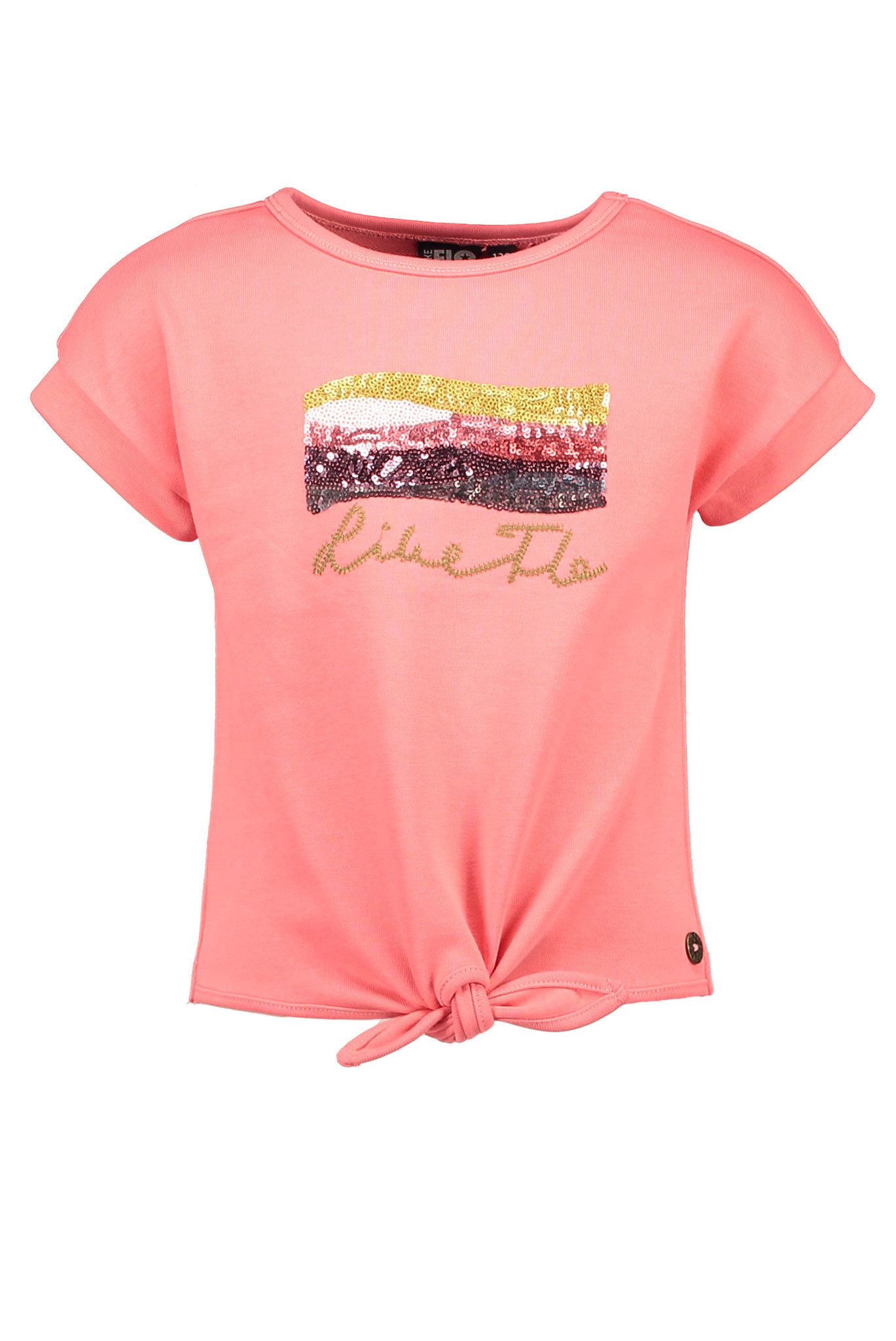 Like Flo Meisjes sweat top met knoop - Fuchsia Like Flo Meisjes sweat top met knoop - Fuchsia