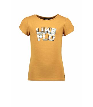 Like Flo Meisjes t-shirt open schouder - Bruin suiker