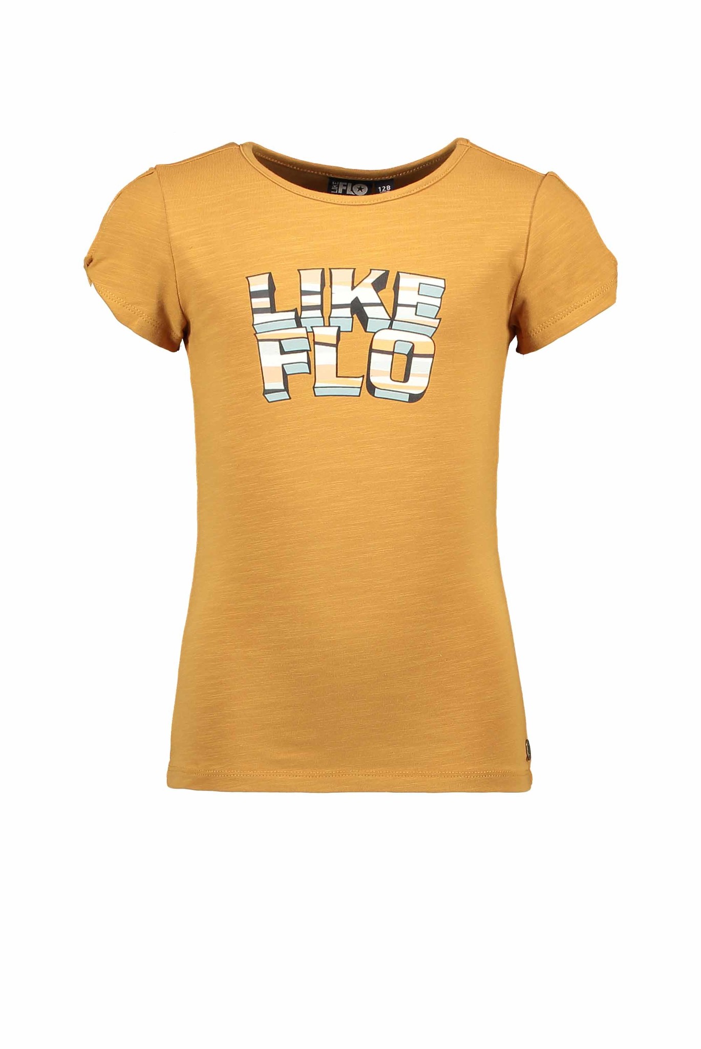 Like Flo Meisjes t-shirt open schouder - Bruin suiker Like Flo Meisjes t-shirt open schouder - Bruin suiker