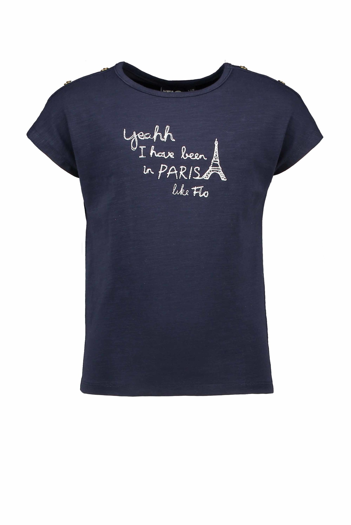 Like Flo Meisjes t-shirt PARIS - Marine blauw Like Flo Meisjes t-shirt PARIS - Marine blauw