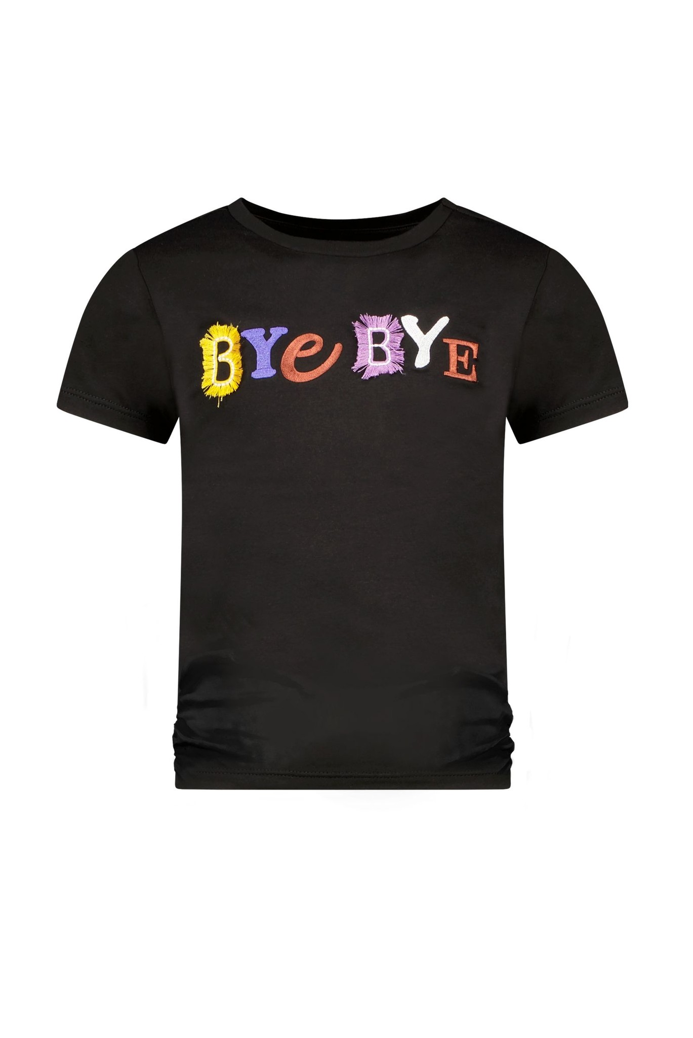 B.Nosy Meisjes t-shirt gerimpelde zijnaad - Zwart B.Nosy Meisjes t-shirt gerimpelde zijnaad - Zwart