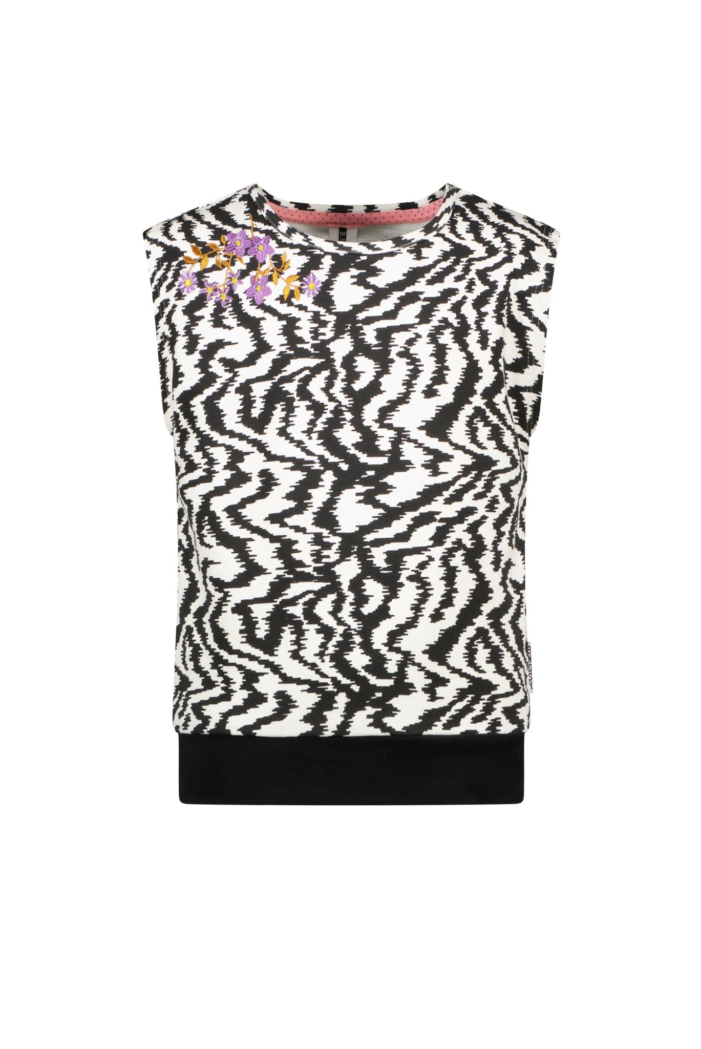 B.Nosy Meisjes top AOP - Zebra Banana B.Nosy Meisjes top AOP - Zebra Banana