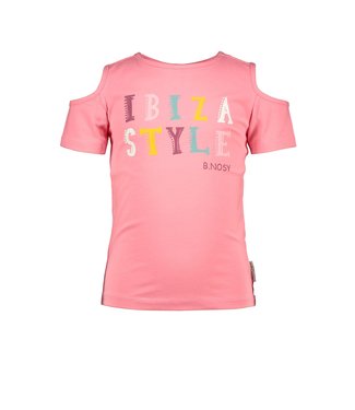 B.Nosy Meisjes t-shirt open schouder - Confetti