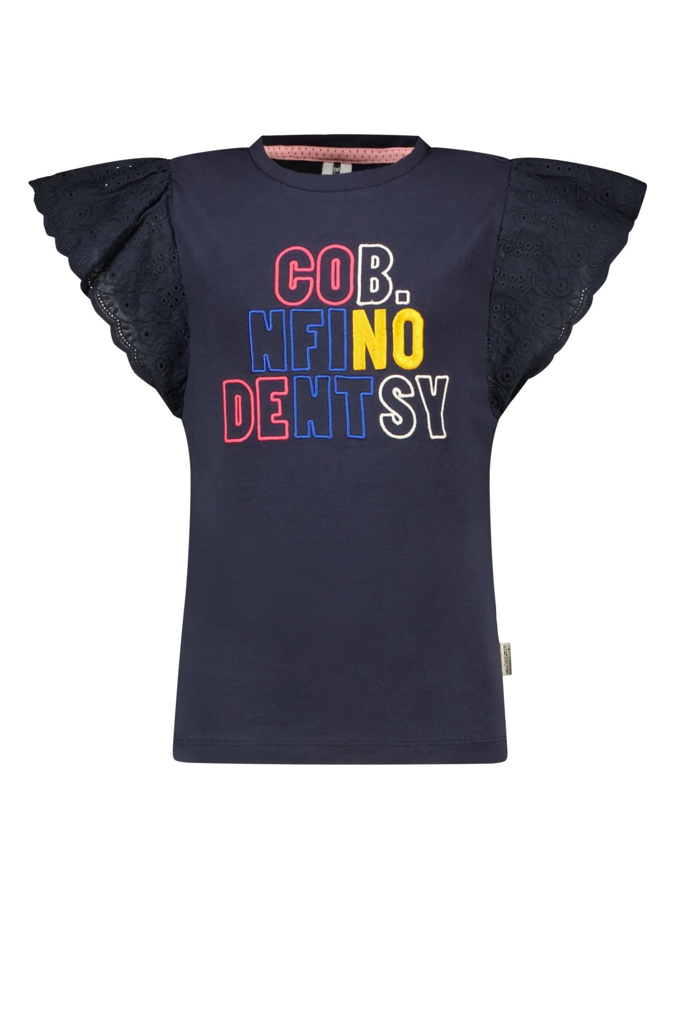 B.Nosy Meisjes t-shirt voile mouw - Marine blauw B.Nosy Meisjes t-shirt voile mouw - Marine blauw