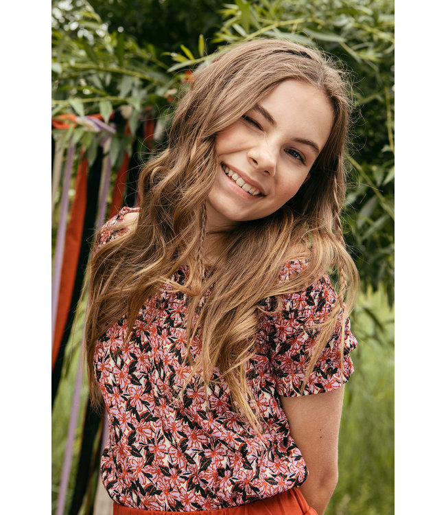 LOOXS 10sixteen Meisjes top crinkle - Hawaii bloemen