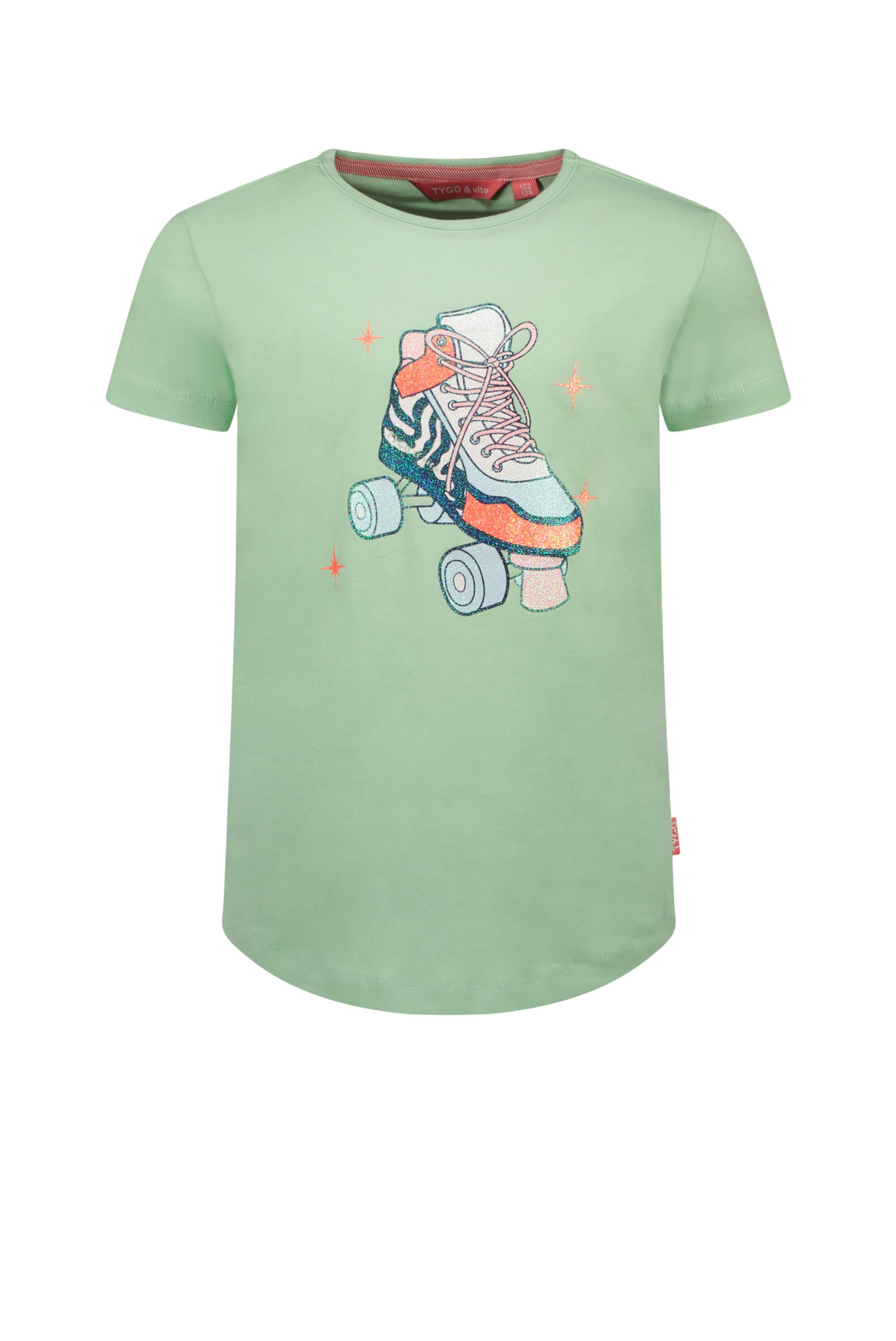 Tygo & Vito Meisjes t-shirt roller skate - Mint Groen Tygo & Vito Meisjes t-shirt roller skate - Mint Groen