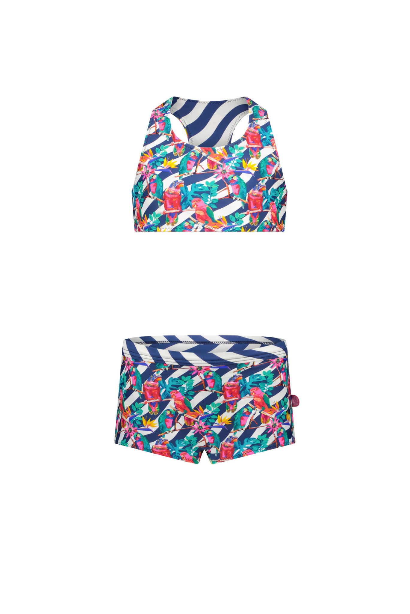 Just Beach Meisjes bikini reversible sportief - Tropical birds