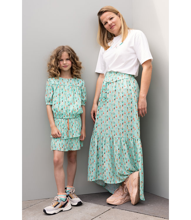 NoNo Meisjes - mom maxi rok Bodil Jane - Licht Jade