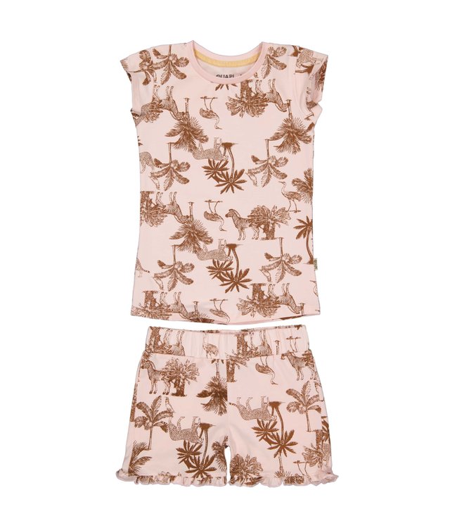 Quapi Meisjes pyjama Pien - AOP roze jungle