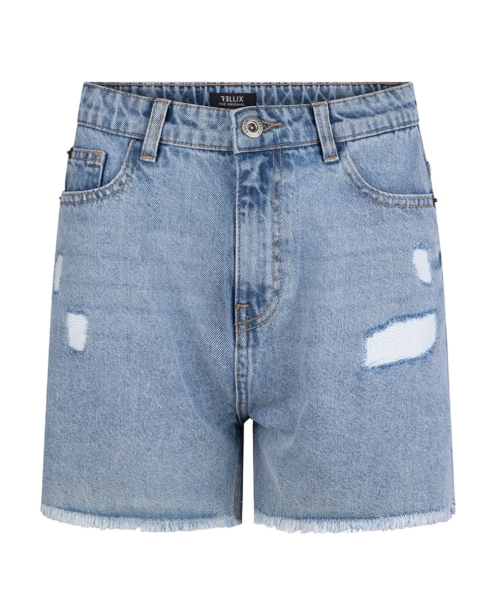Meisjes jeans short - high waist - Light Denim