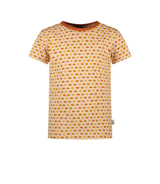 Moodstreet Meisjes t-shirt smiley AOP - Licht roze