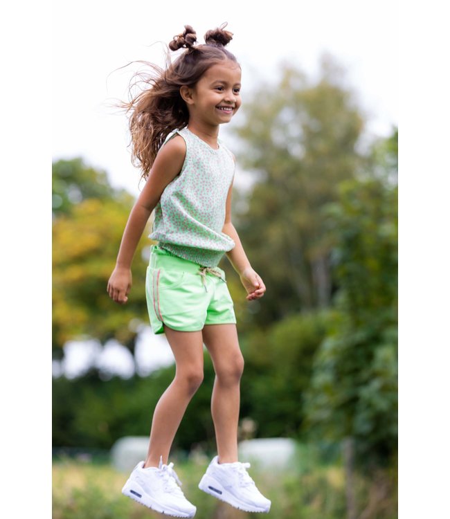 Quapi Meisjes top - Marjo - AOP zomer groen bloemen