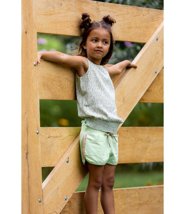 Quapi Meisjes top - Marjo - AOP zomer groen bloemen