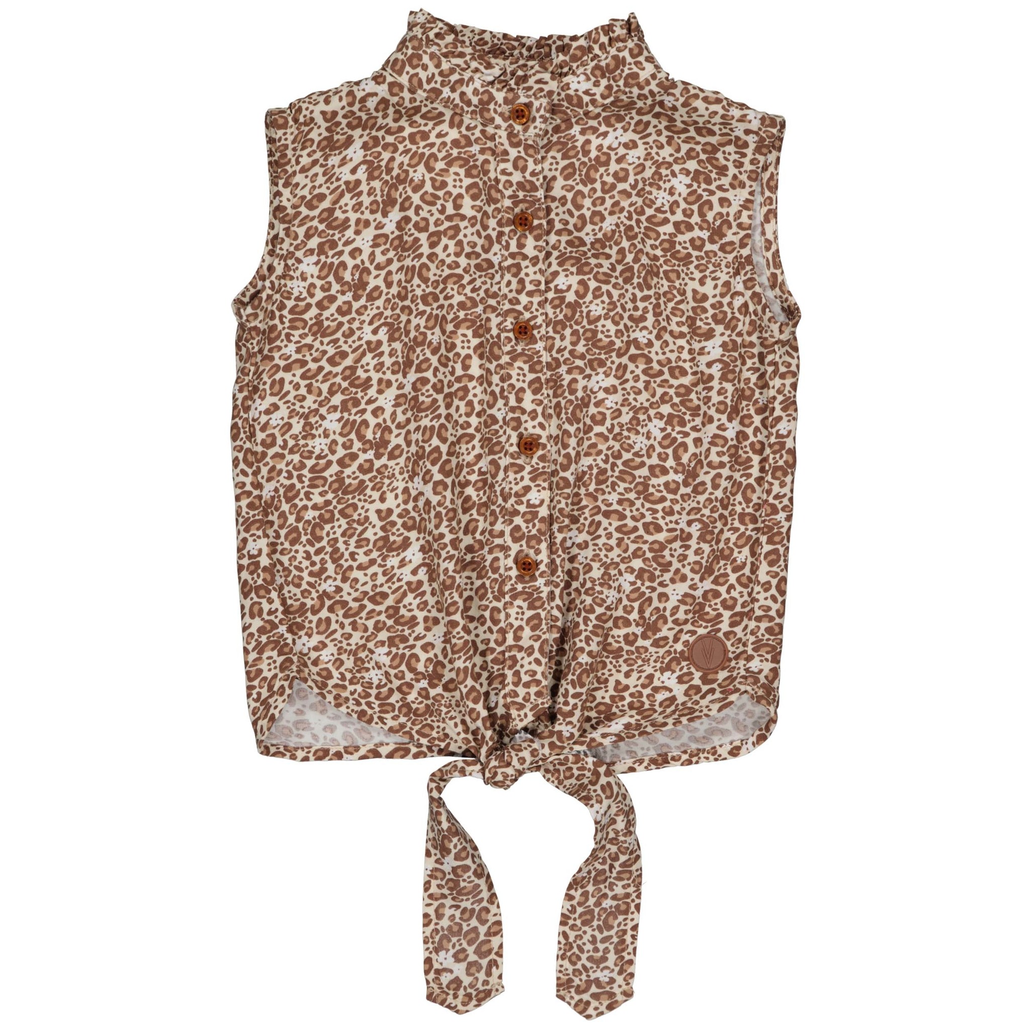 LEVV Little Meisjes blouse - Virana - AOP Mokka bruin luipaard LEVV Little Meisjes blouse - Virana - AOP Mokka bruin luipaard