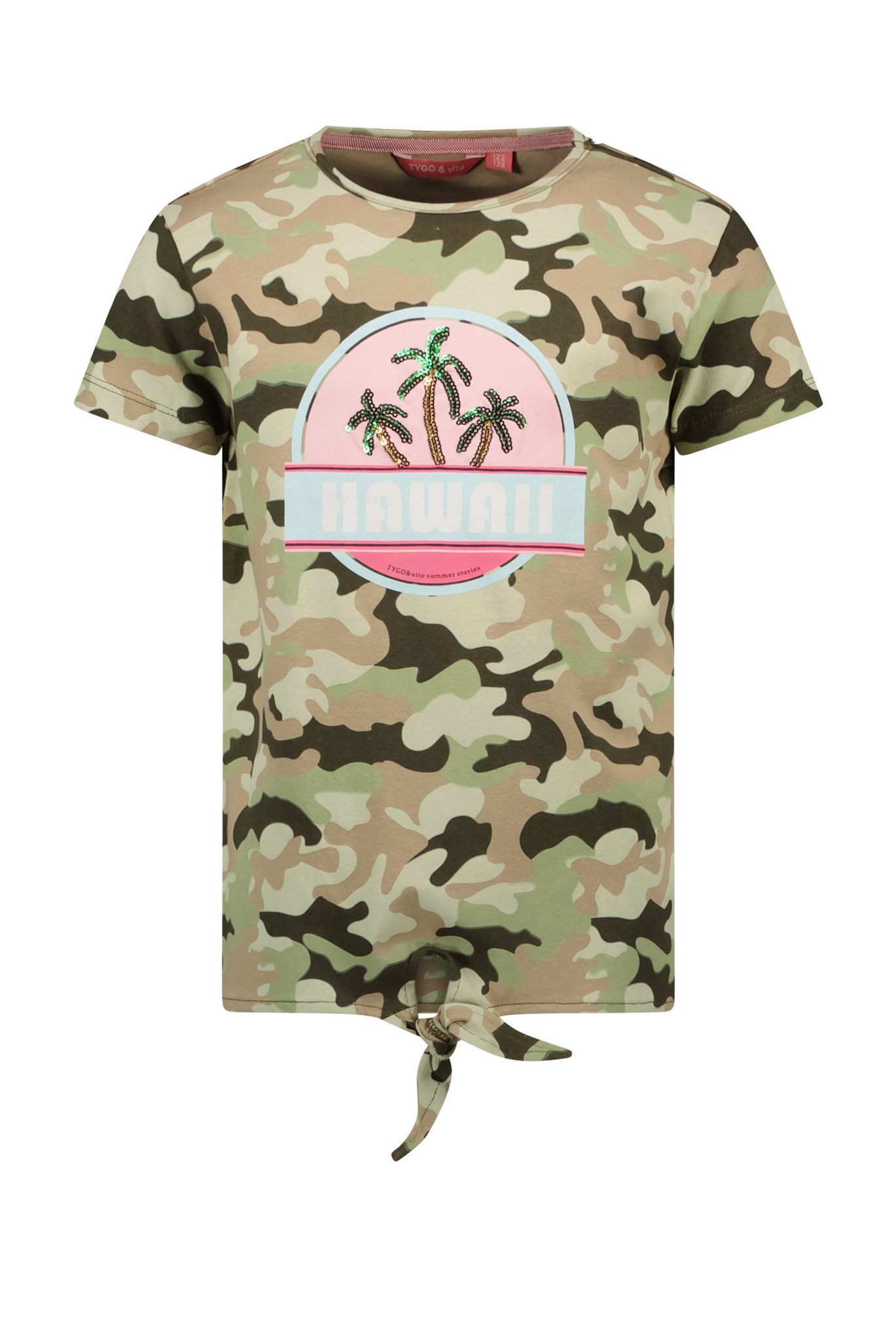 Tygo & Vito Meisjes t-shirt AOP hawaii - Army Tygo & Vito Meisjes t-shirt AOP hawaii - Army