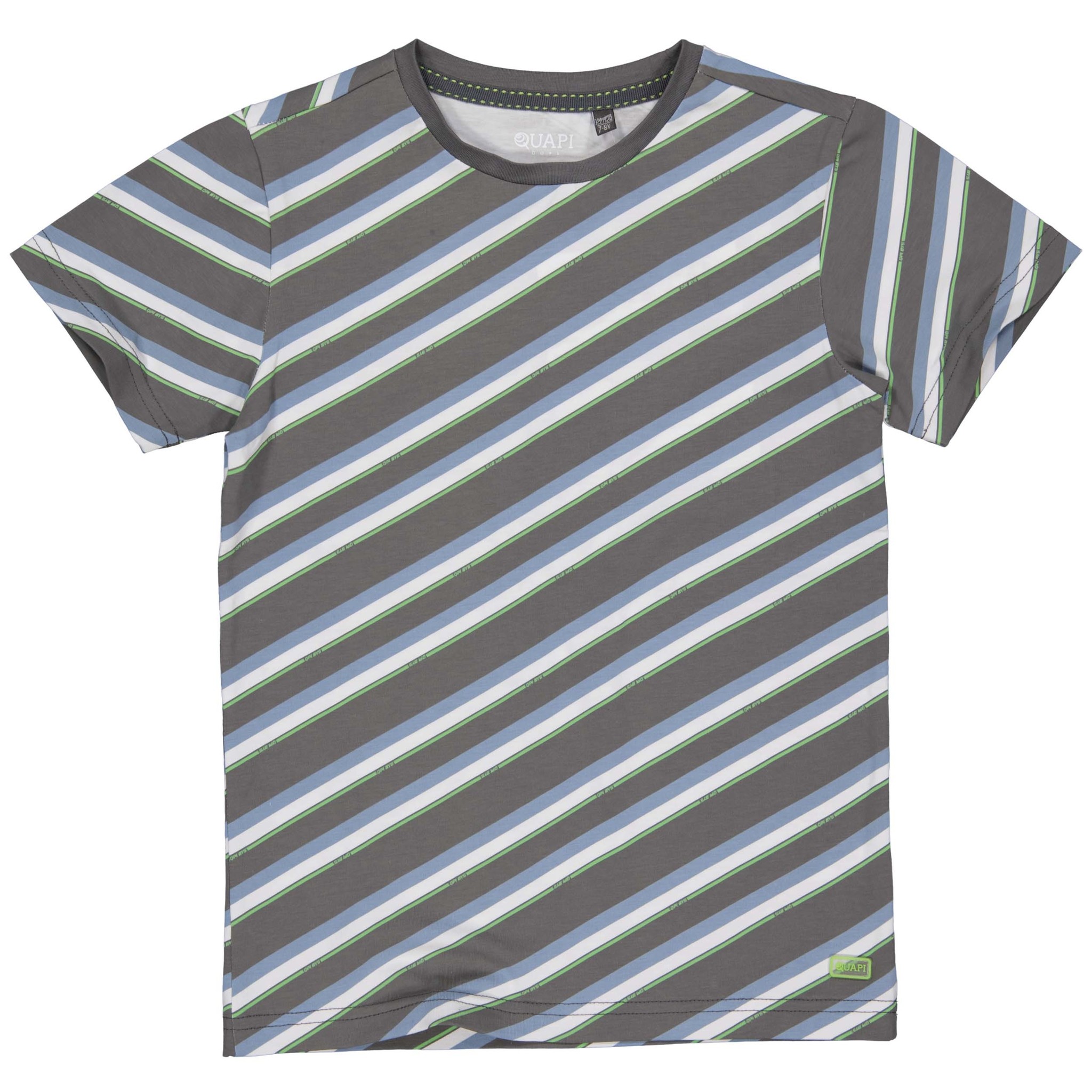 Quapi Jongens t-shirt - Mauk - AOP donker grijs gestreept Quapi Jongens t-shirt - Mauk - AOP donker grijs gestreept