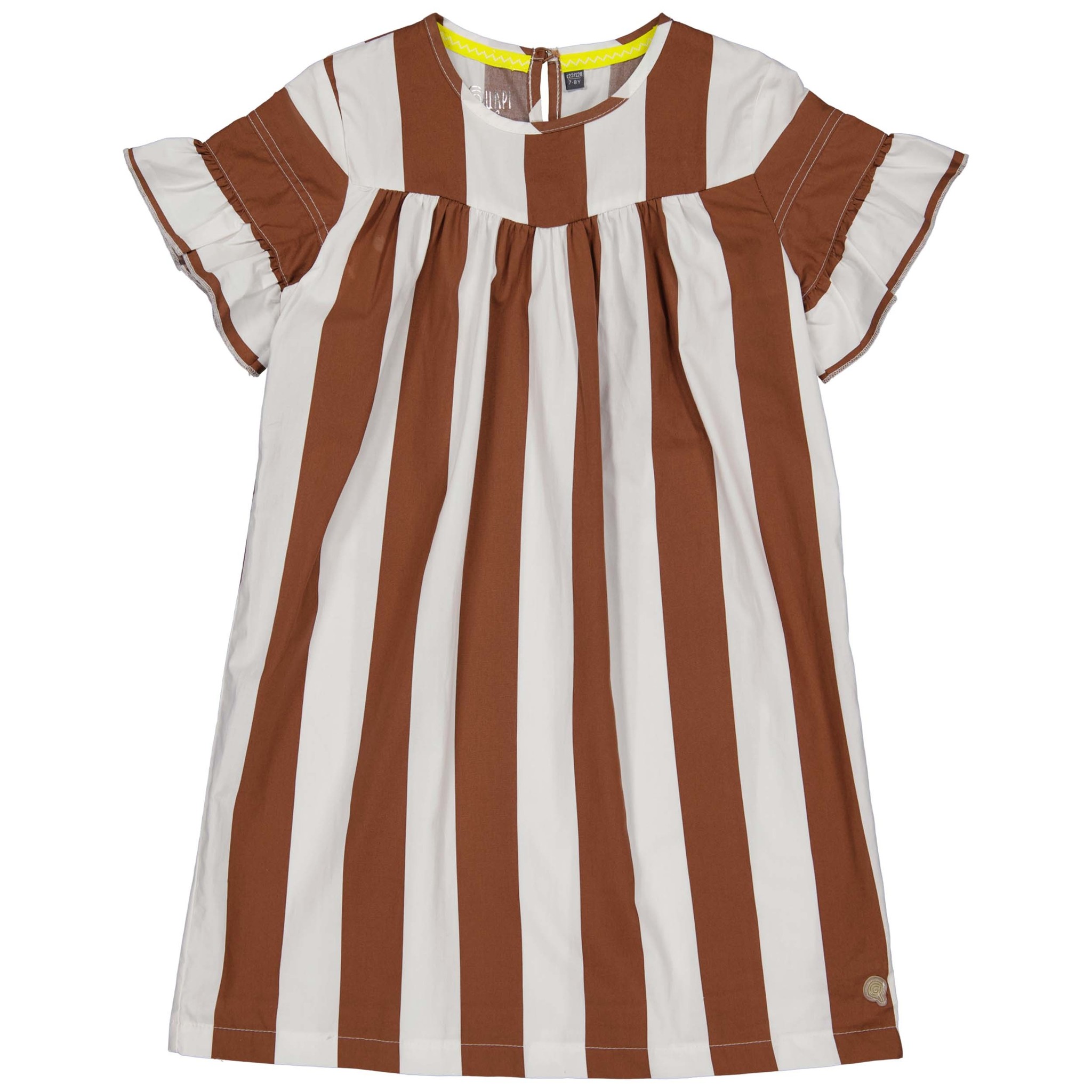 Quapi Meisjes jurk - Maron - AOP bruin gestreept