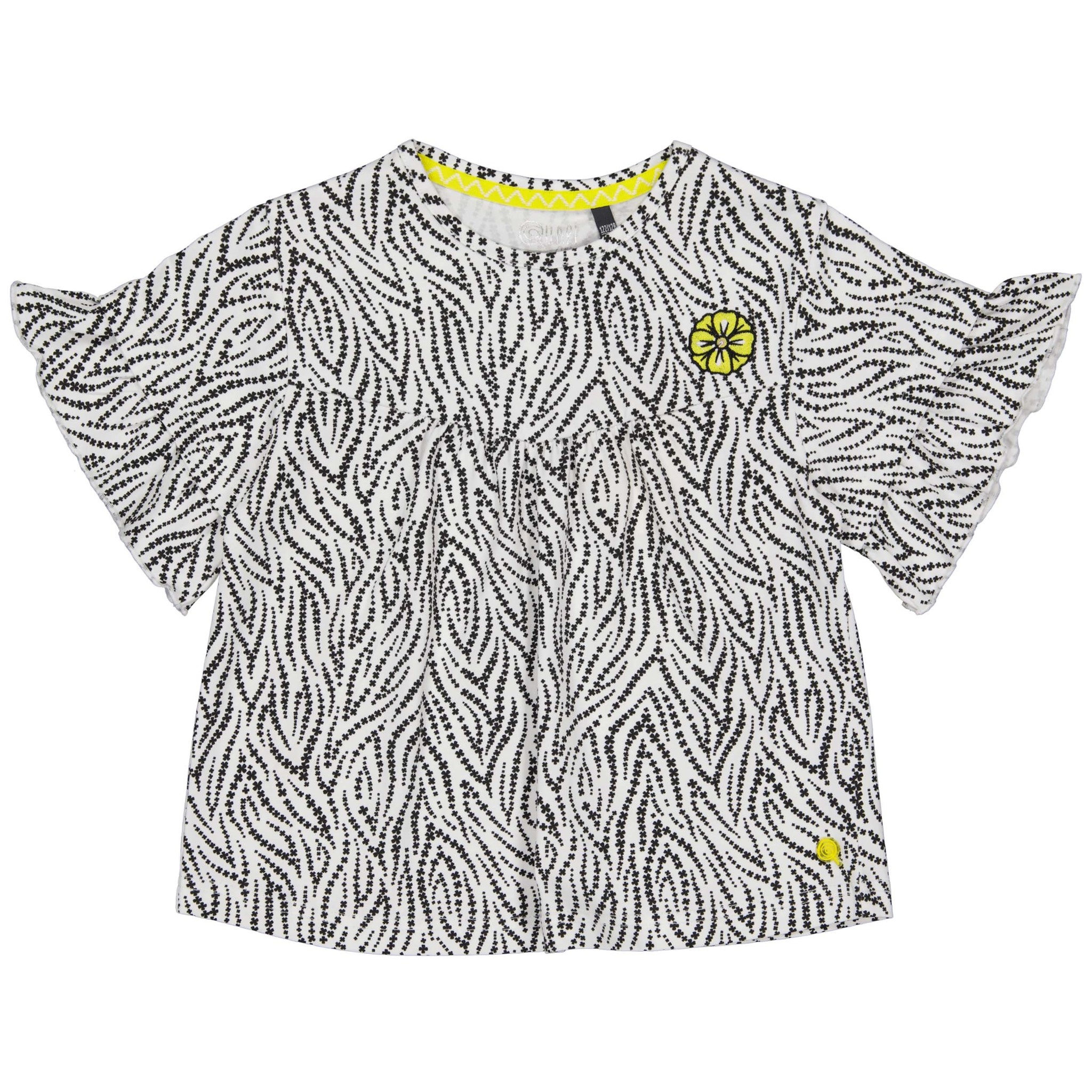 Quapi Meisjes t-shirt - Meri - AOP zwart zebra Quapi Meisjes t-shirt - Meri - AOP zwart zebra