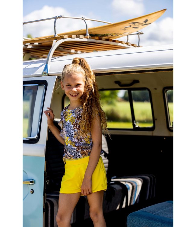 Quapi Meisjes t-shirt - Megan - AOP zand animal bloemen