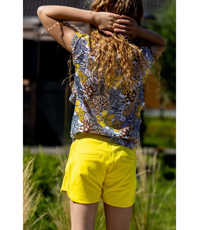 Quapi Meisjes t-shirt - Megan - AOP zand animal bloemen