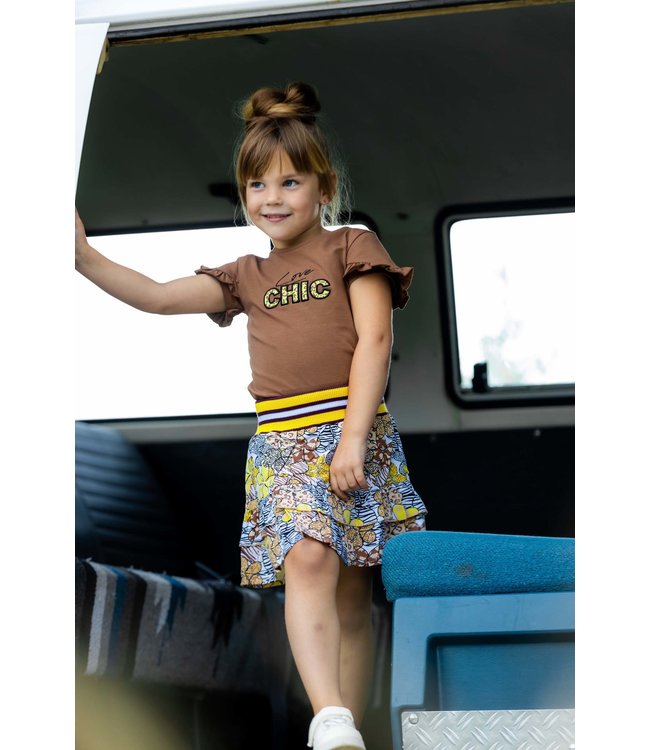 Quapi Meisjes rok - Mint - AOP zand animal bloemen