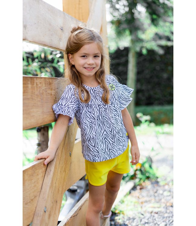 Quapi Meisjes t-shirt - Meri - AOP zwart zebra