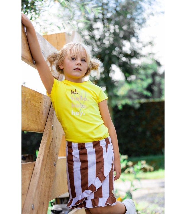 Quapi Meisjes rok - Mirjam - AOP bruin gestreept