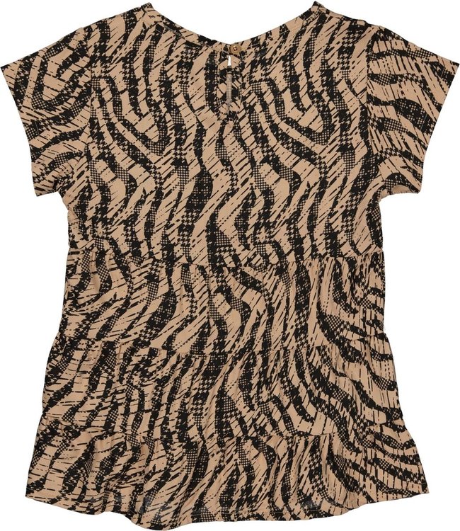 LEVV Meisjes blouse - Tess - AOP Camel zebra