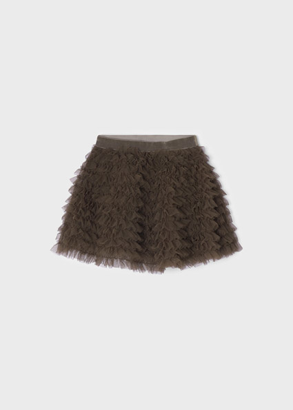 Mayoral Meisjes - Tule ruffel rok - Mokka Mayoral Meisjes - Tule ruffel rok - Mokka