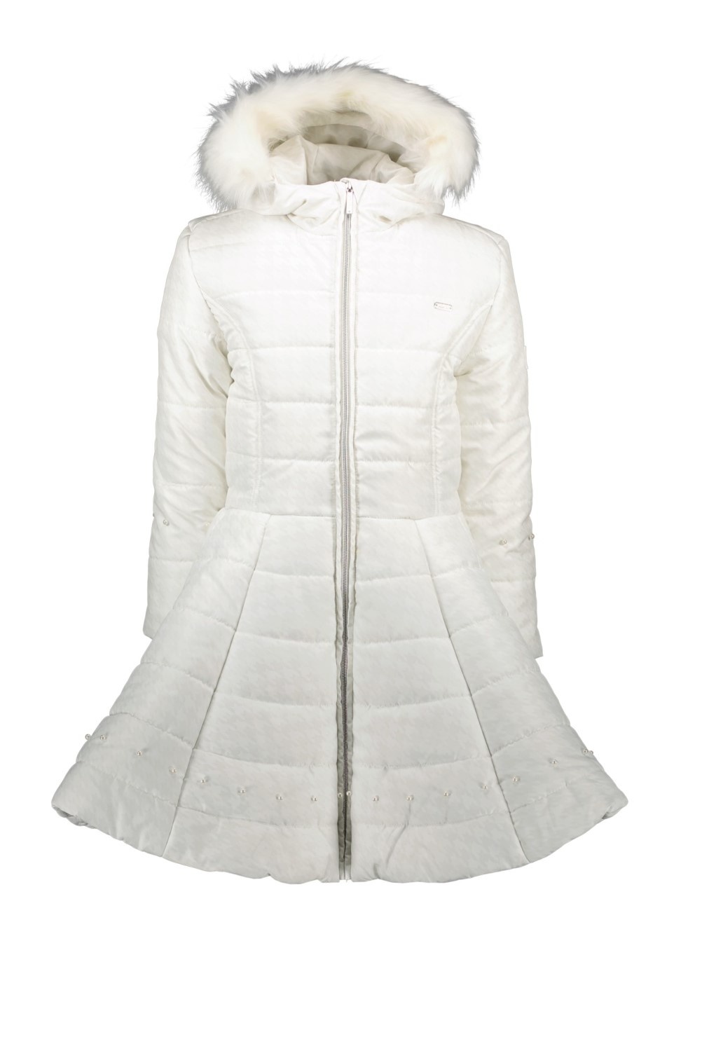 Le Chic Meisjes winterjas parels & fur - Belia - Off White Le Chic Meisjes winterjas parels & fur - Belia - Off White