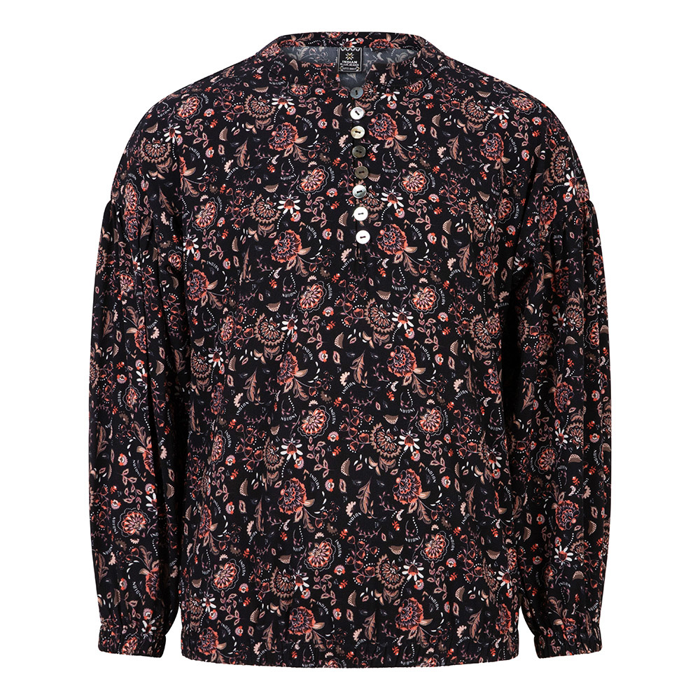 Indian Blue Jeans Meisjes shirt paisley - Zwart Indian Blue Jeans Meisjes shirt paisley - Zwart