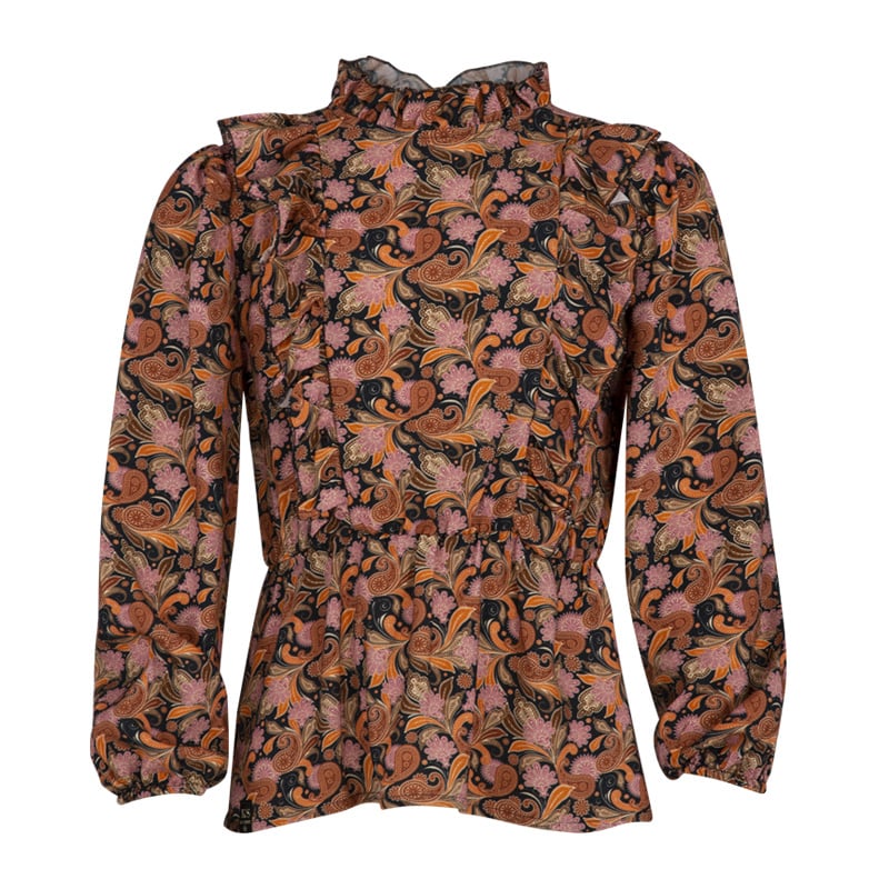 KIEstone Meisjes blouse - Paisley oranje