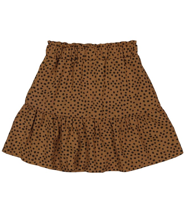 Quapi Meisjes rok - Riona - AOP bruin fudge stippen