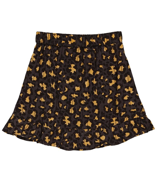 LEVV Meisjes rok - Asya - AOP grijs luipaard