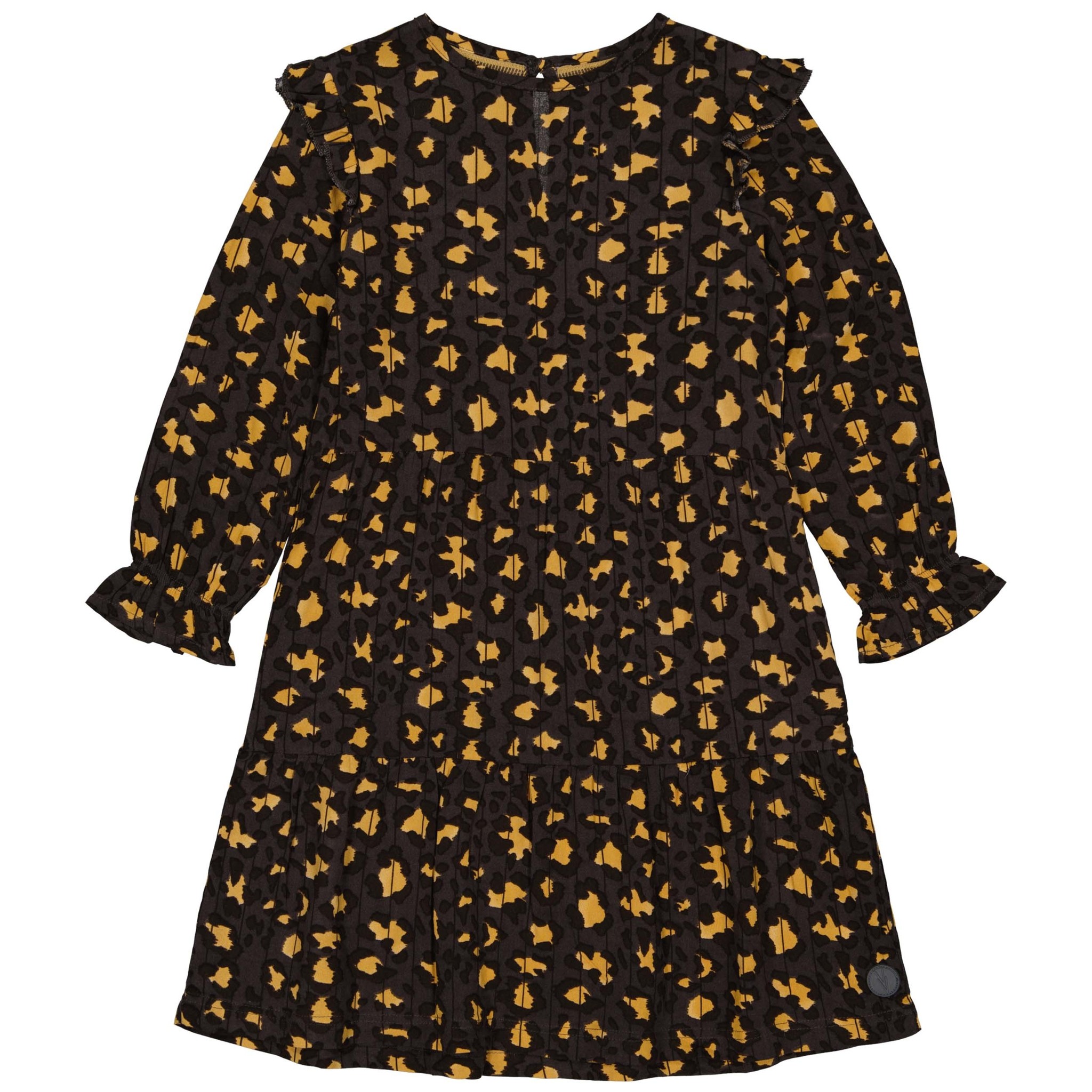LEVV Little Meisjes jurk - Basma - AOP grijs luipaard LEVV Little Meisjes jurk - Basma - AOP grijs luipaard