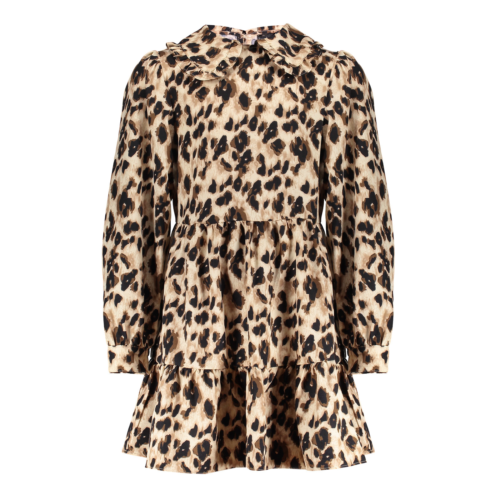 Frankie Liberty Meisjes jurk Fay Zwart bruin luipaard print dekinderkledingwinkel