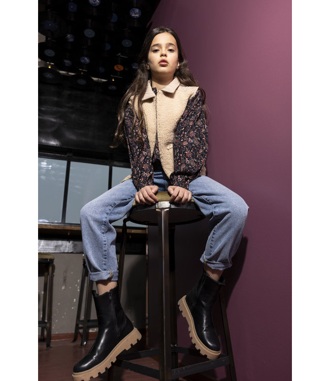 Indian Blue Jeans Meisjes shirt paisley - Zwart