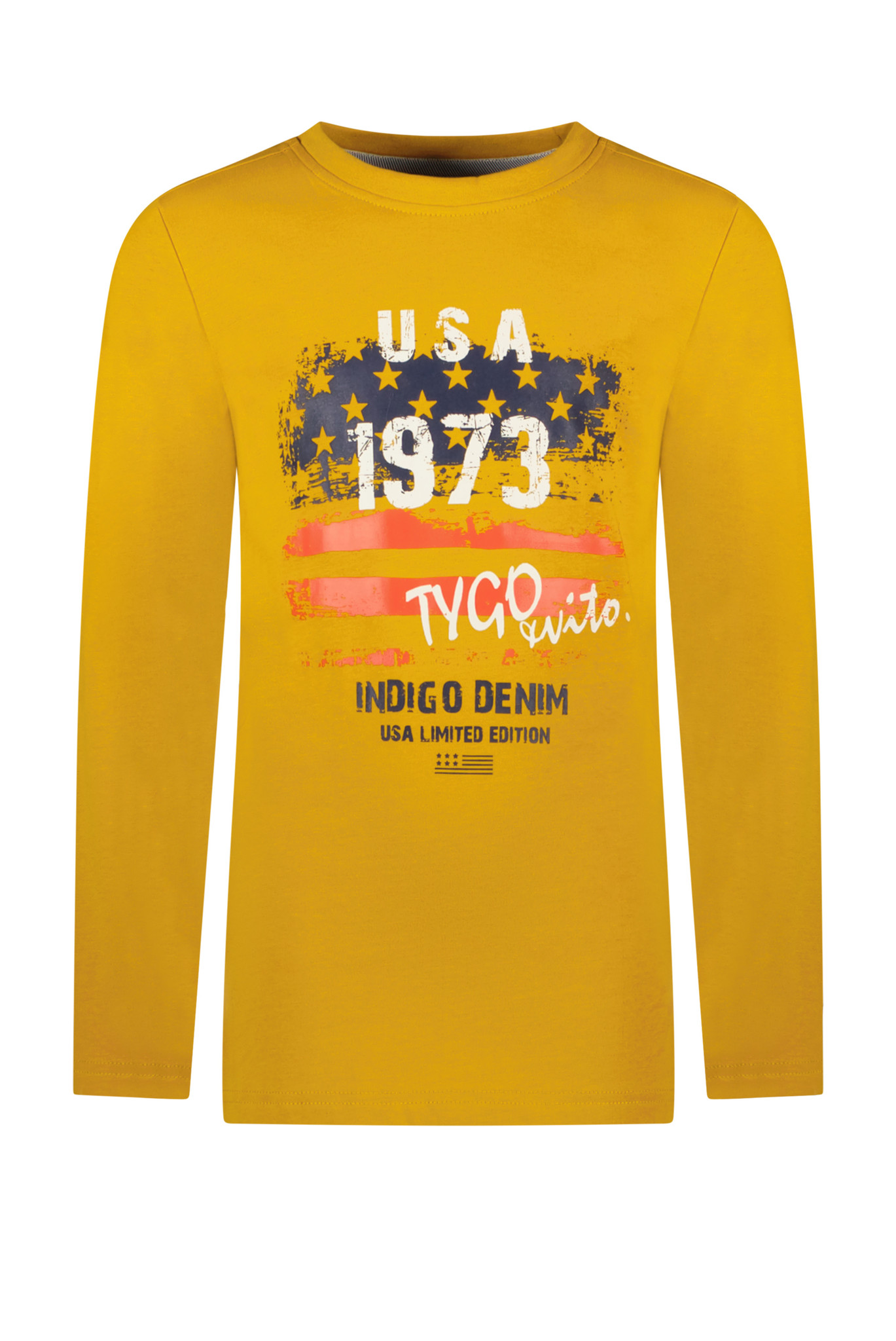 Tygo & Vito Jongens shirt 'USA 1973' - Goud geel Tygo & Vito Jongens shirt 'USA 1973' - Goud geel