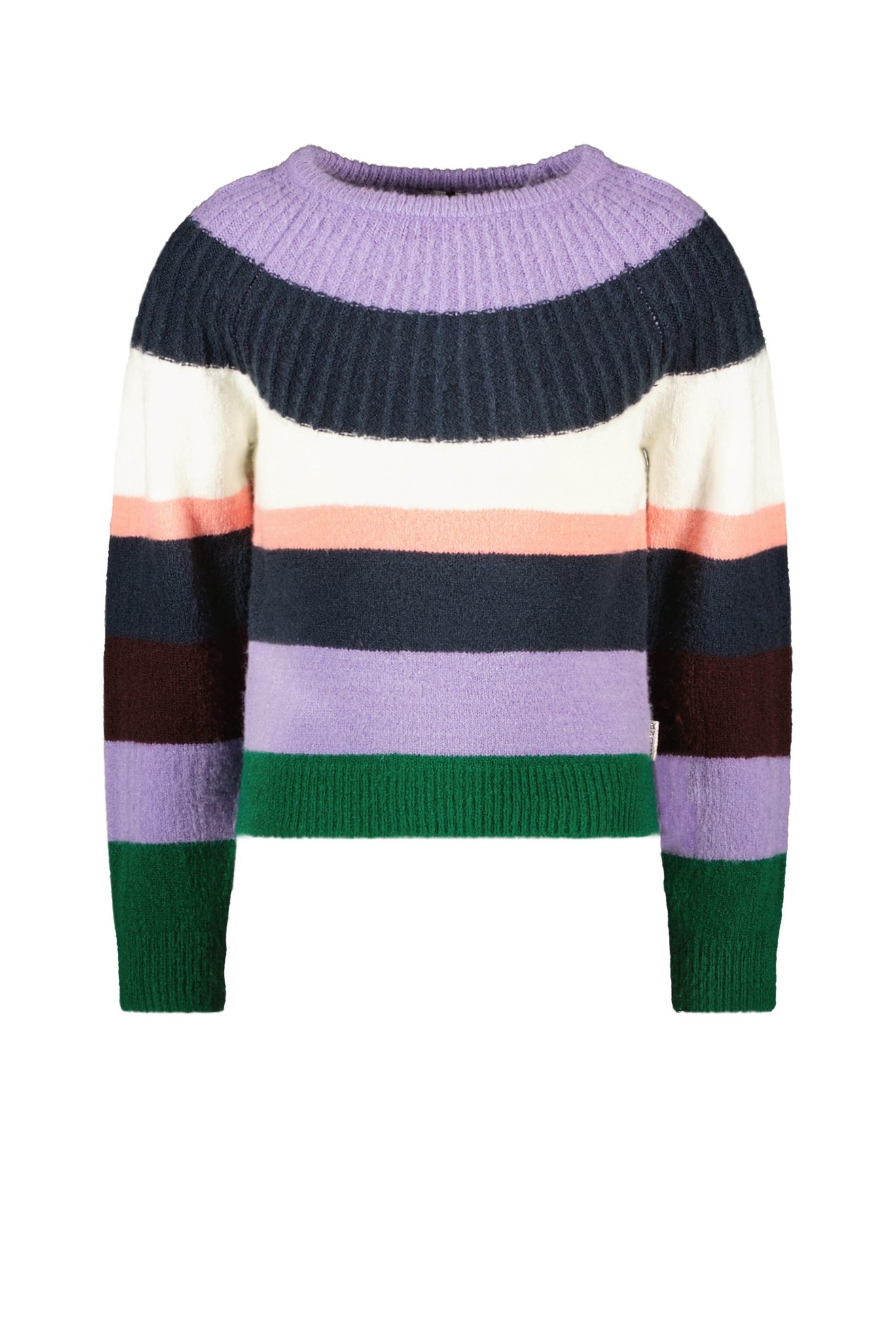 B.Nosy meisjes gebreide sweater met multi color stripes Lilac