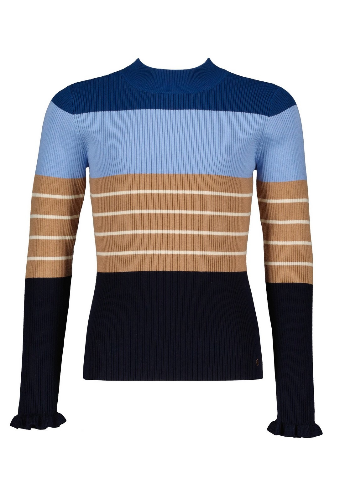 NoBell Meisjes trui gebreid colourblock - Kinoa - Denim blauw NoBell Meisjes trui gebreid colourblock - Kinoa - Denim blauw
