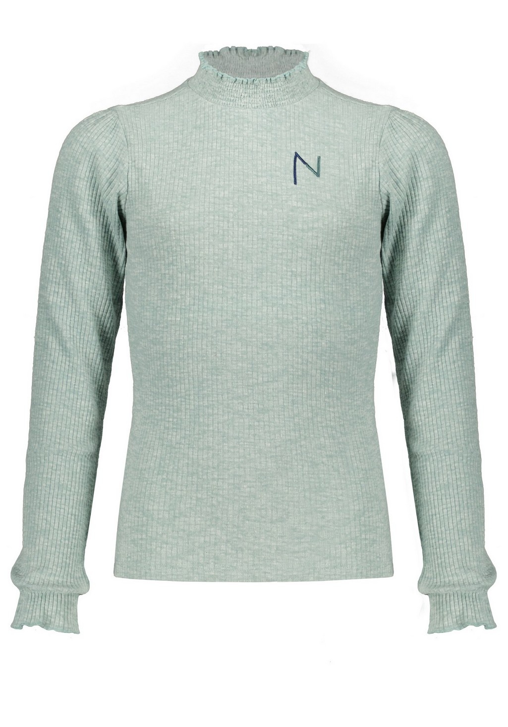 NoBell meiden gemêleerde rib shirt Kooka Minty Grey