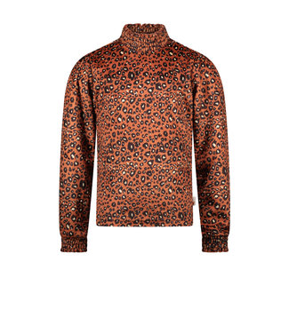 Moodstreet Meisjes top AOP velours - Warm oranje