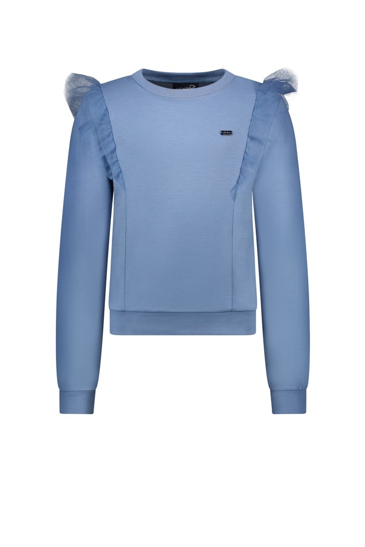 Le Chic Meisjes sweater tule ruffel - Oakli - Rhapsody blauw Le Chic Meisjes sweater tule ruffel - Oakli - Rhapsody blauw