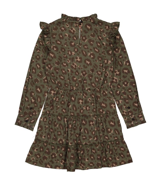 LEVV Meisjes jurk - Aida - AOP groen luipaard